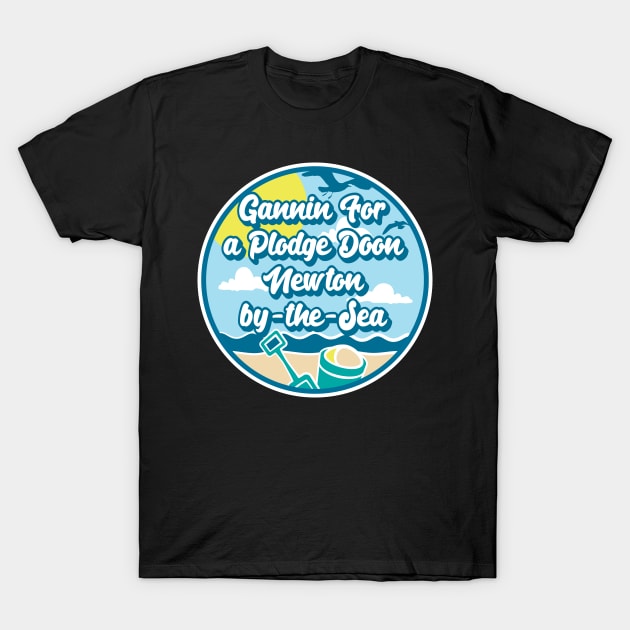 Gannin for a plodge doon Newton-by-the-Sea - Going for a paddle in the sea at Newton-by-the-Sea T-Shirt by RobiMerch